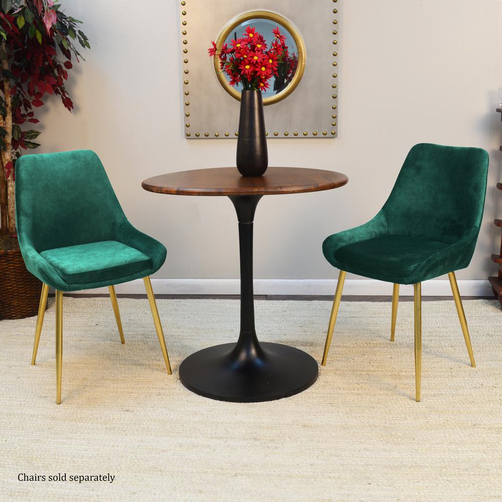 Alden Wood Top 30" Round Dining Table - Elm/Black. Picture 6