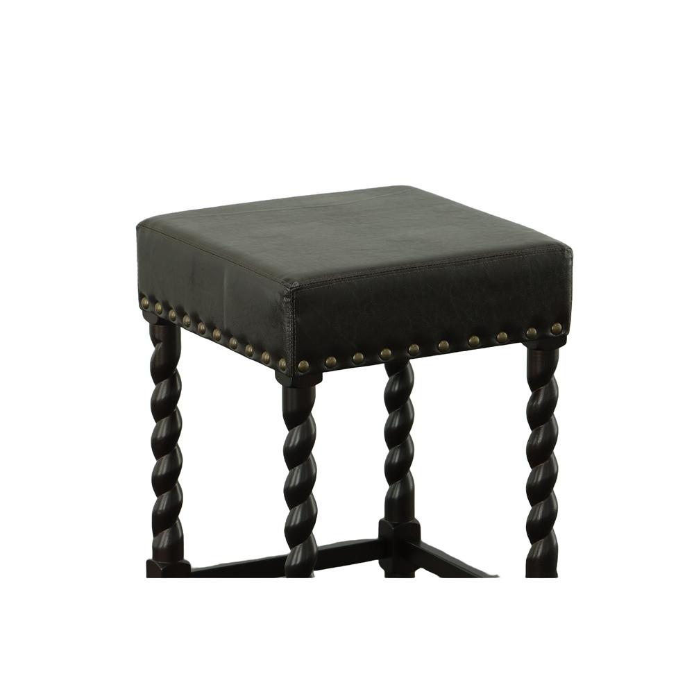 Remick 24" Counter Stool - Espresso - Brown Leatherette Upholstery. Picture 3