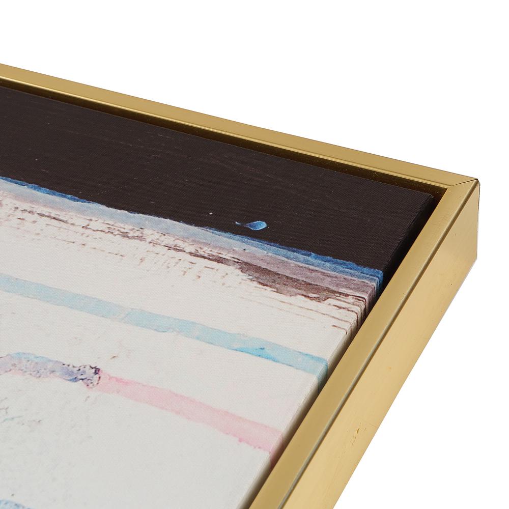 Rainy Forest Abstract Wall Art - Large - Multicolor - Gold Frame. Picture 2