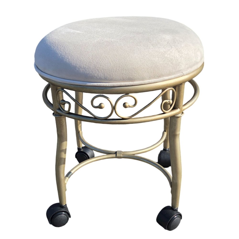 Victorian Vanity Stool - Silver. Picture 3
