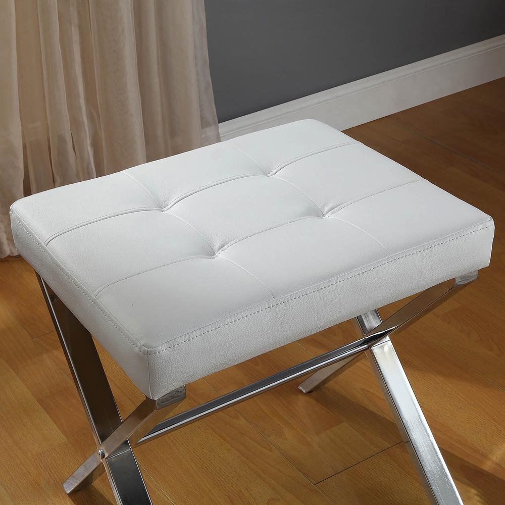 Elisabetta Vanity Bench - White/Chrome. Picture 6
