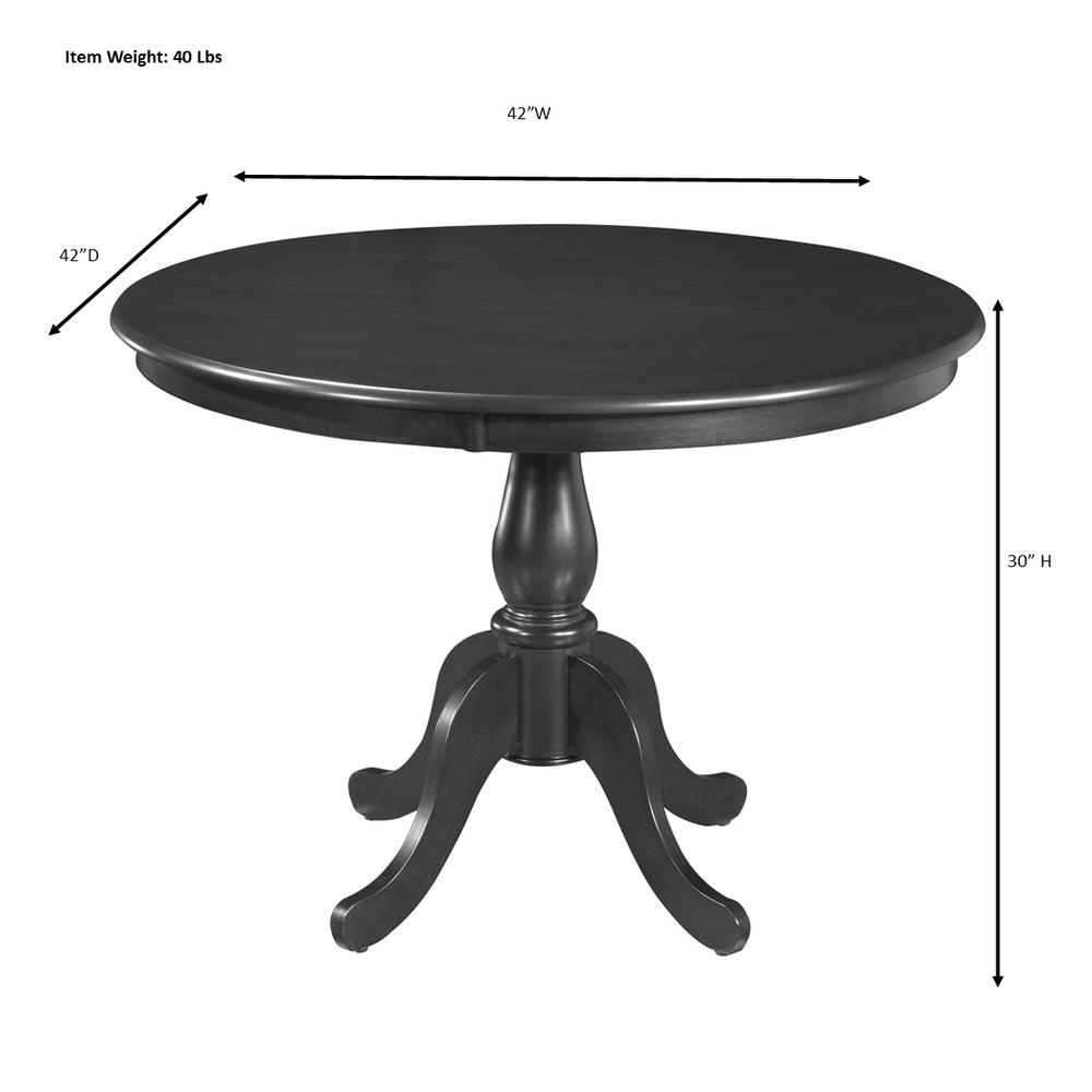 Fairview 42" Round Pedestal Dining Table - Antique Black. Picture 7