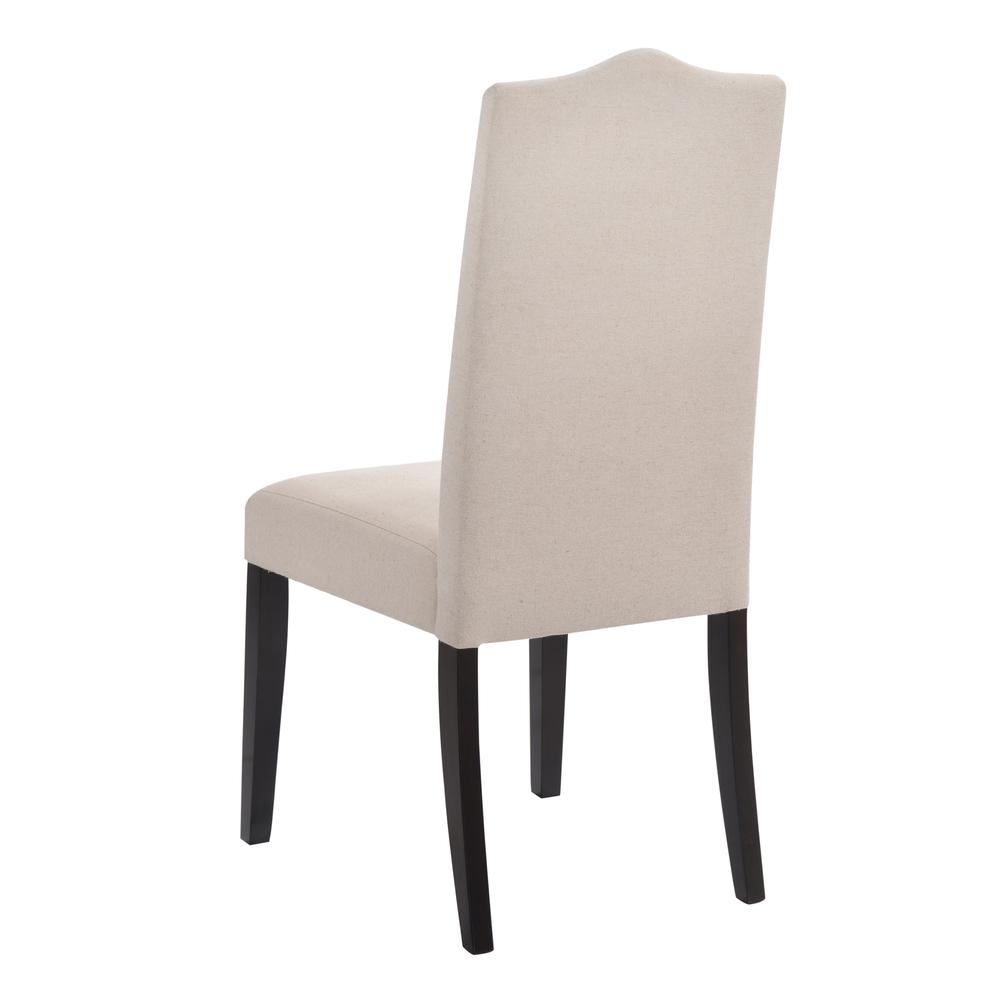 Romero Parson Chair - Espresso - Linen Upholstery. Picture 3