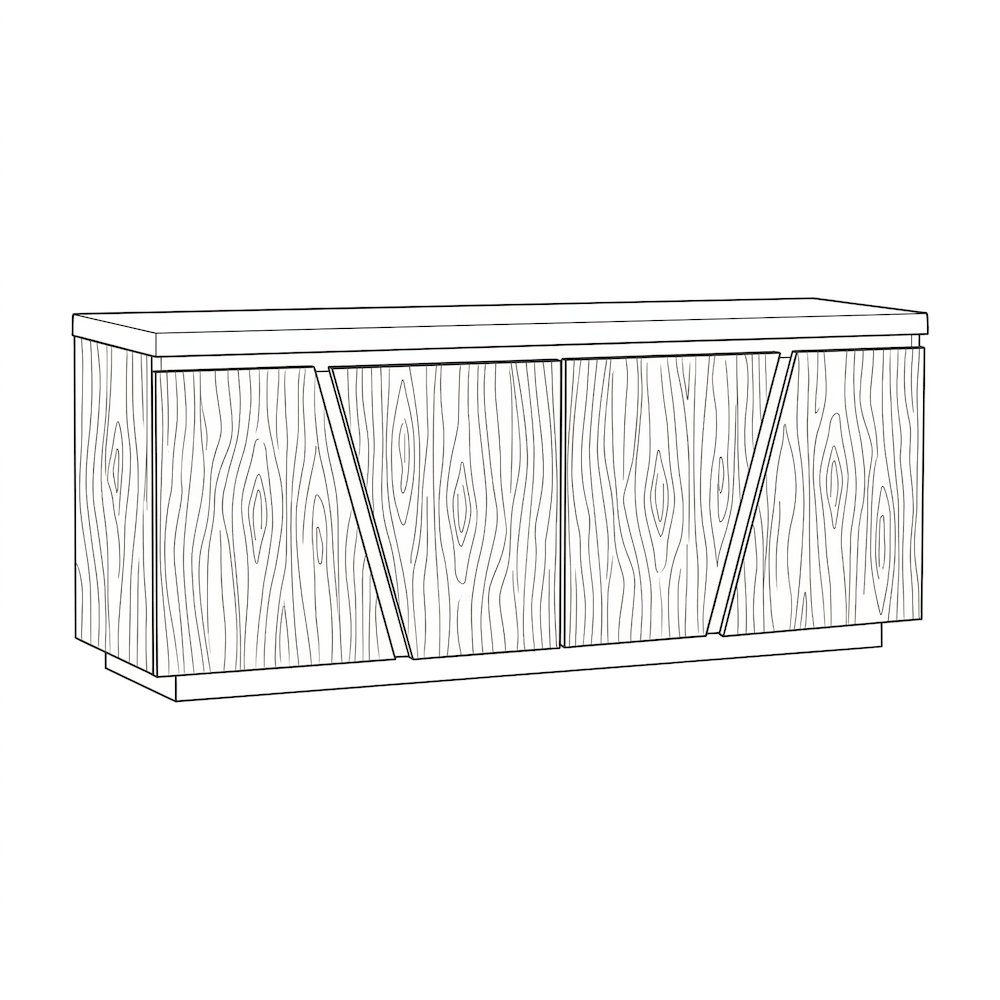Grey High Media Unit with Concrete Top and Acacia Frame. Picture 8
