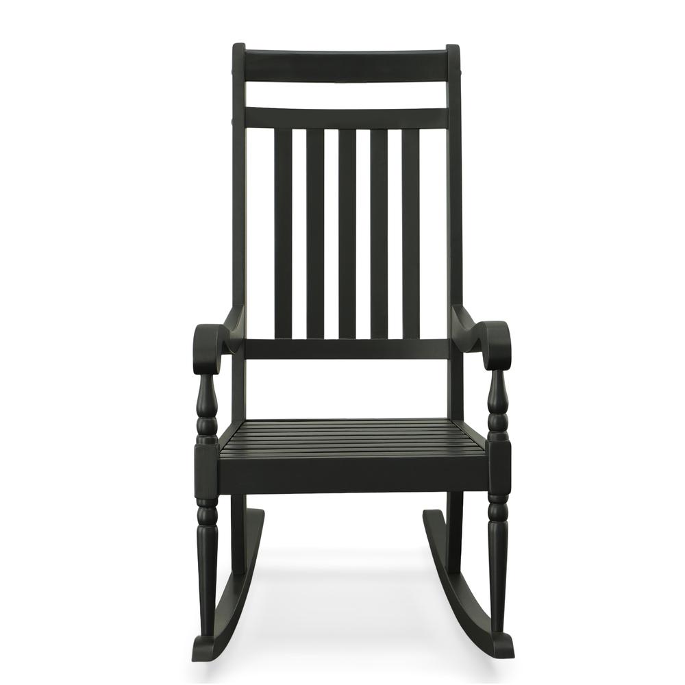 Belmont Outdoor Slat Rocker - Black. Picture 3