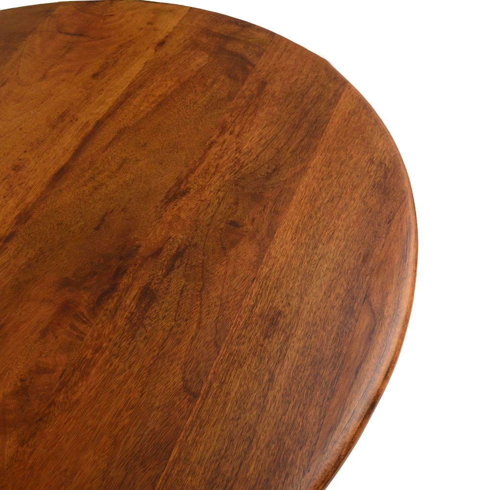 Alden Wood Top 40" Round Dining Table - Elm/Antique Gold. Picture 3