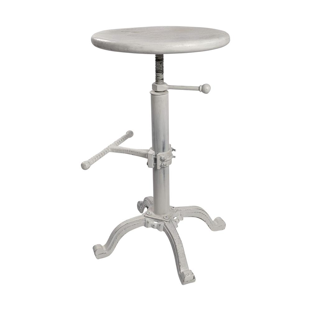 Justin Adjustable Barstool - Whitewash. Picture 1