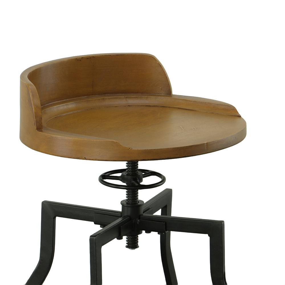 Marais Adjustable Barstool - Harvest Oak/Black. Picture 5