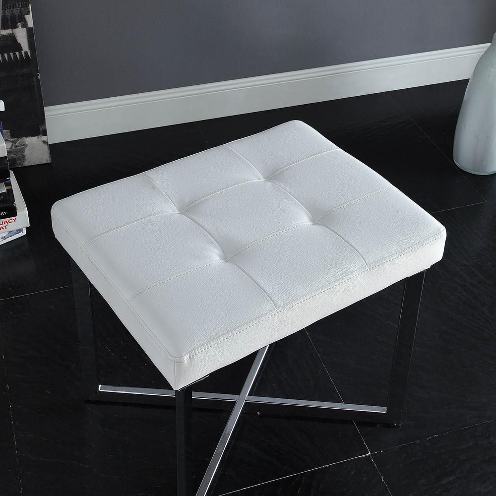 Summer Vanity Bench - White/Chrome. Picture 6