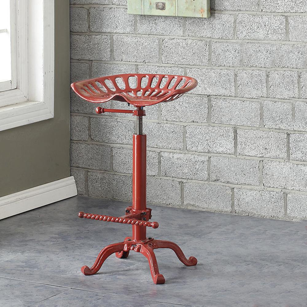 Adjustable Tractor Seat Barstool - Red. Picture 6