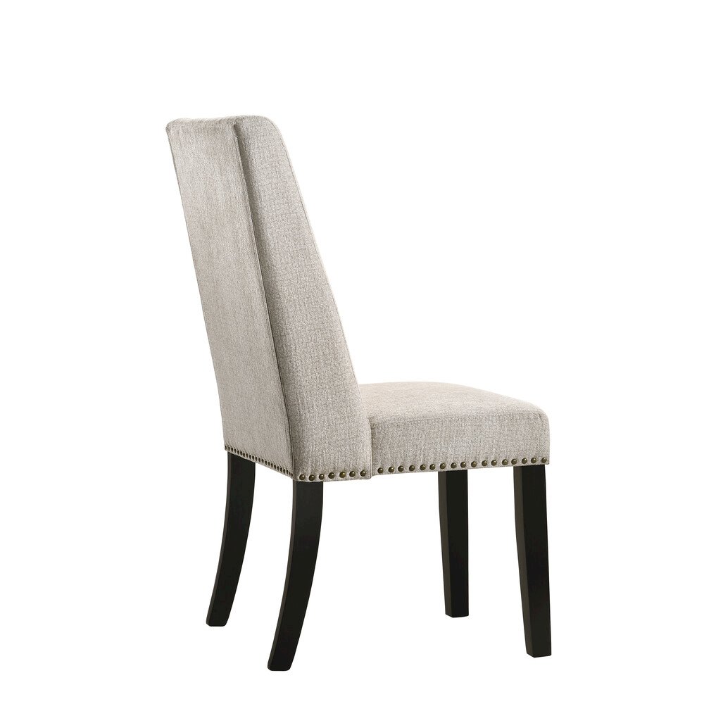 Gio 48" Pedestal Dining Table and 4 Laurant Upholstered Dining Chairs. Picture 8
