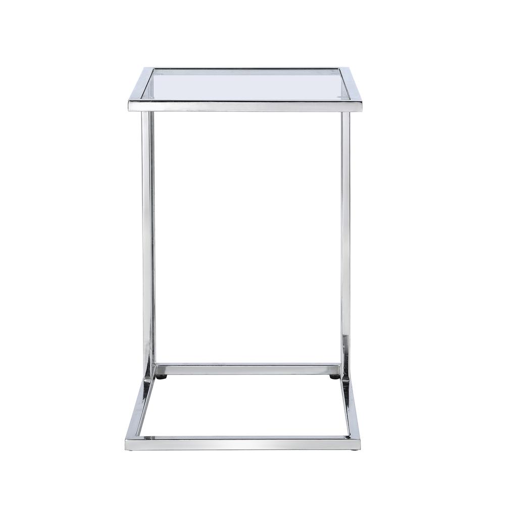 Provenzano Glass Top C-Form Table - Chrome. Picture 3
