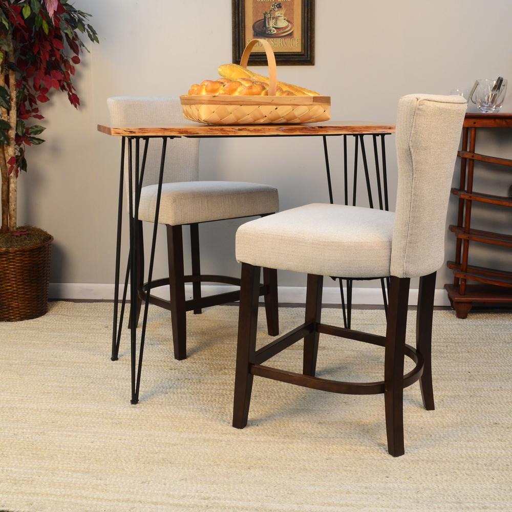 Seti Live Edge Bar Table - Natural Top - Black Base. Picture 4