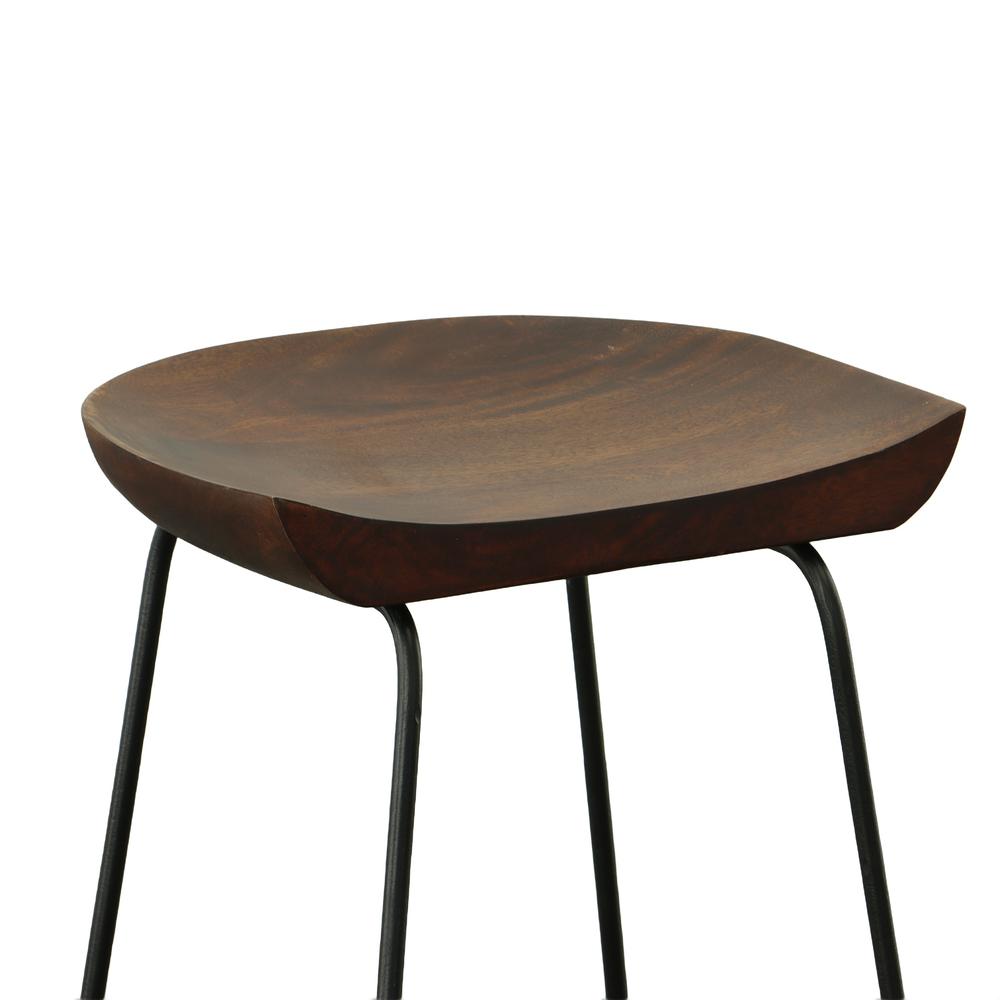 Diya 24.5" Counter Stool - Set of 2 - Chestnut Seat - Black Base. Picture 4