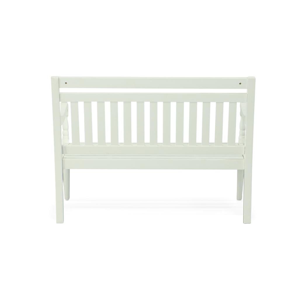 Belmont Outdoor Wooden Bench - White. Picture 2
