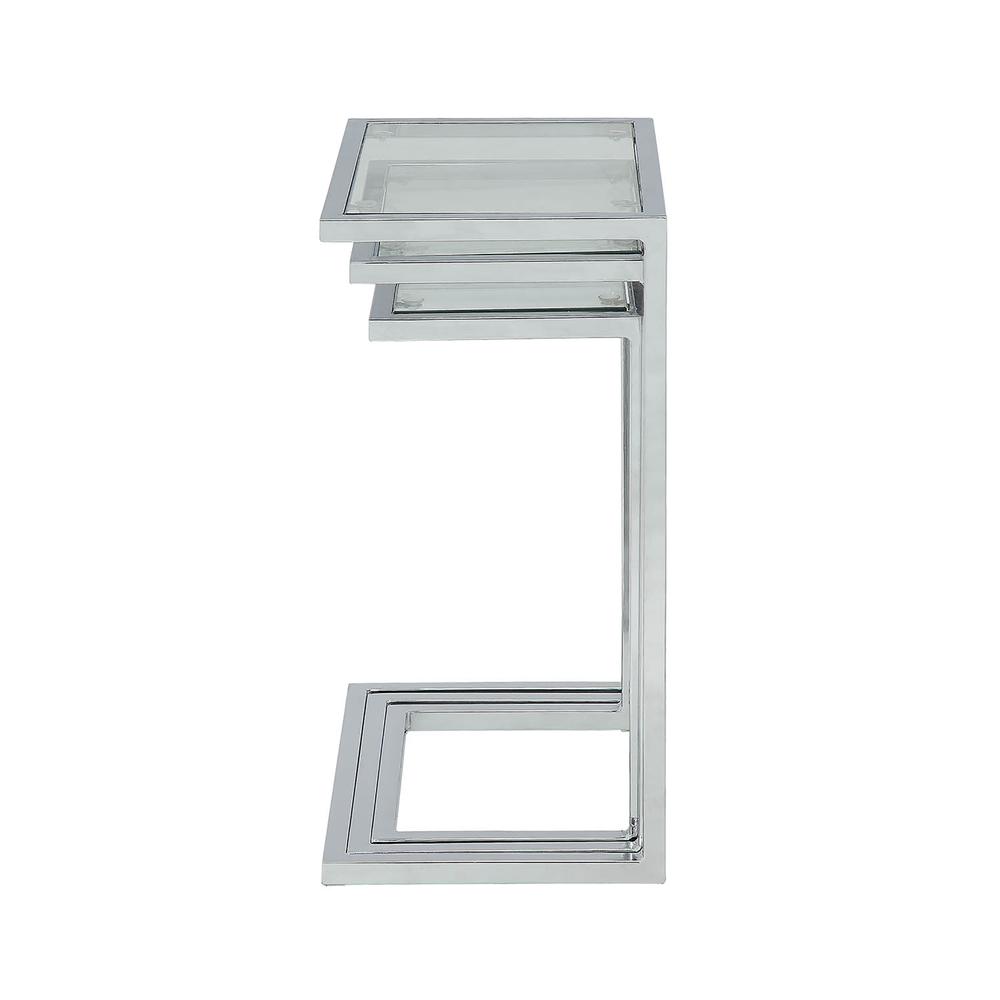 Addison Nesting Table Set - Glass Top - Chrome Base. Picture 6