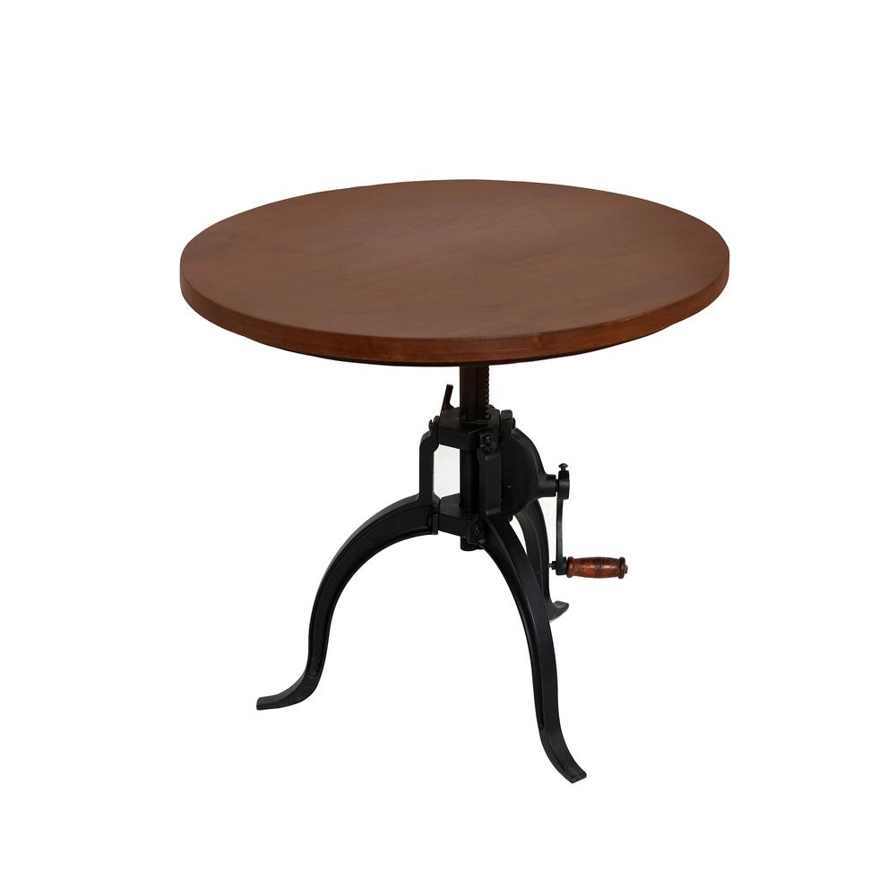 Riley Adjustable Height Rustic Coffee Table - Chestnut Top - Black Base. Picture 1