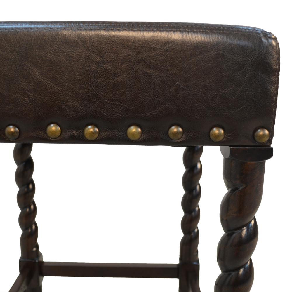Remick 24" Counter Stool - Espresso - Brown Leatherette Upholstery. Picture 5