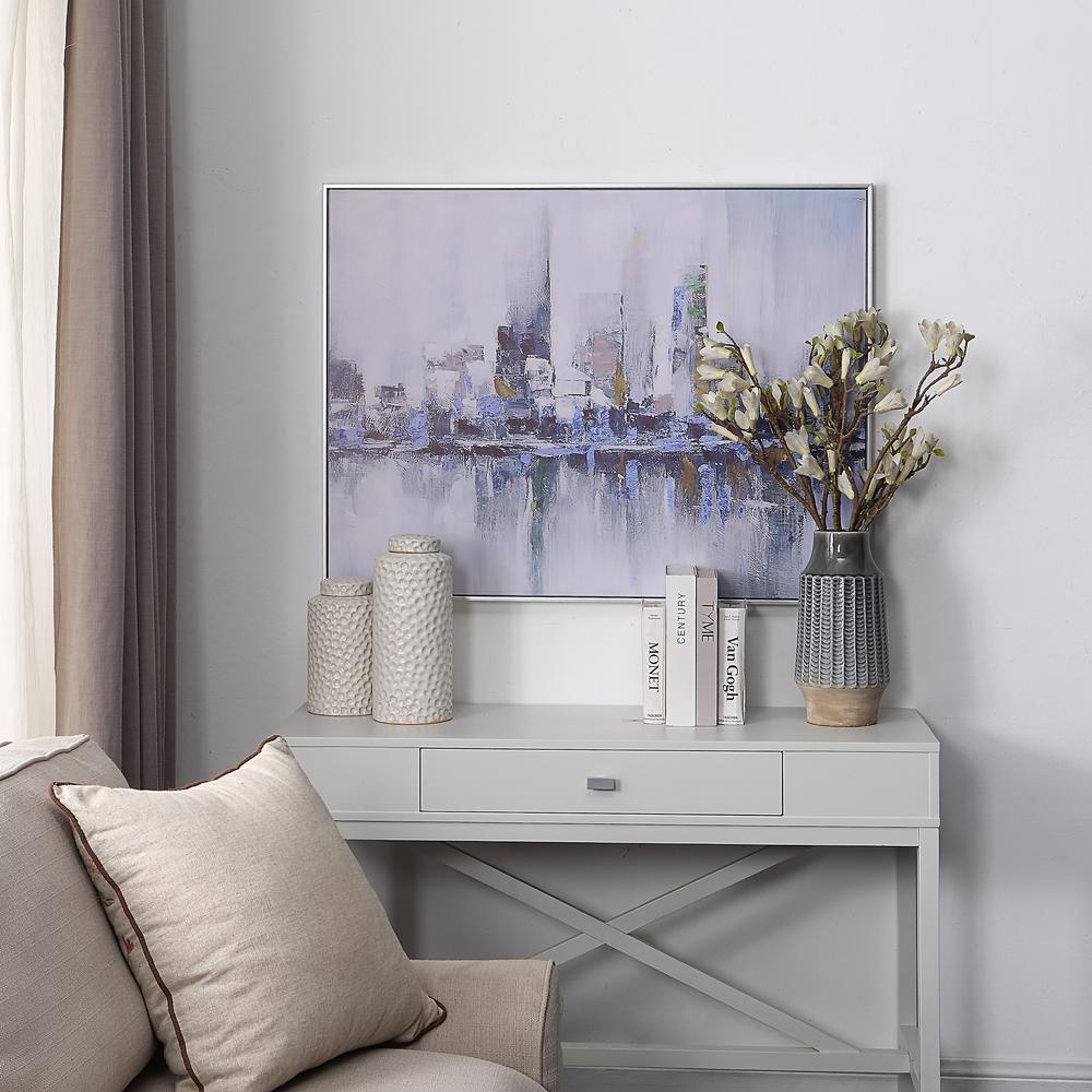 Cityscape Abstract Wall Art - Silver Frame - Medium. Picture 4