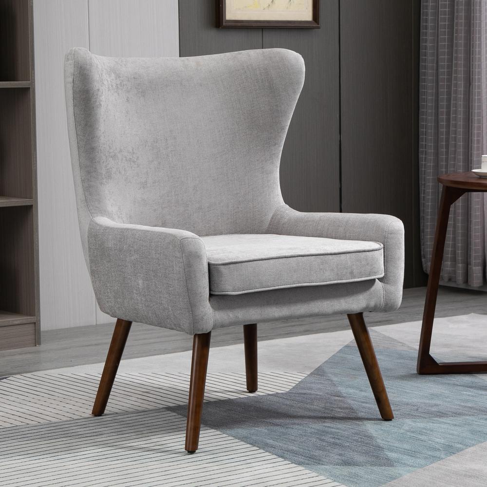 Claudie Wingback Accent Chair - Gray. Picture 6
