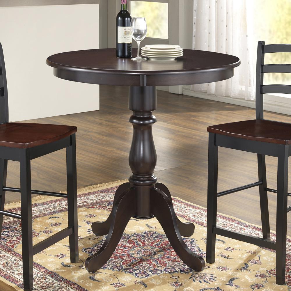 Fairview 36" Round Pedestal Bar Table - Espresso. Picture 7