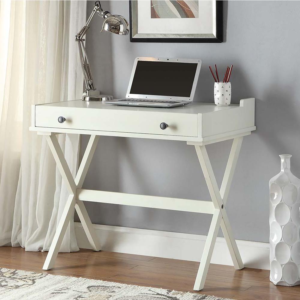 Elise Flip Top Cork Board Desk - Antique White. Picture 3