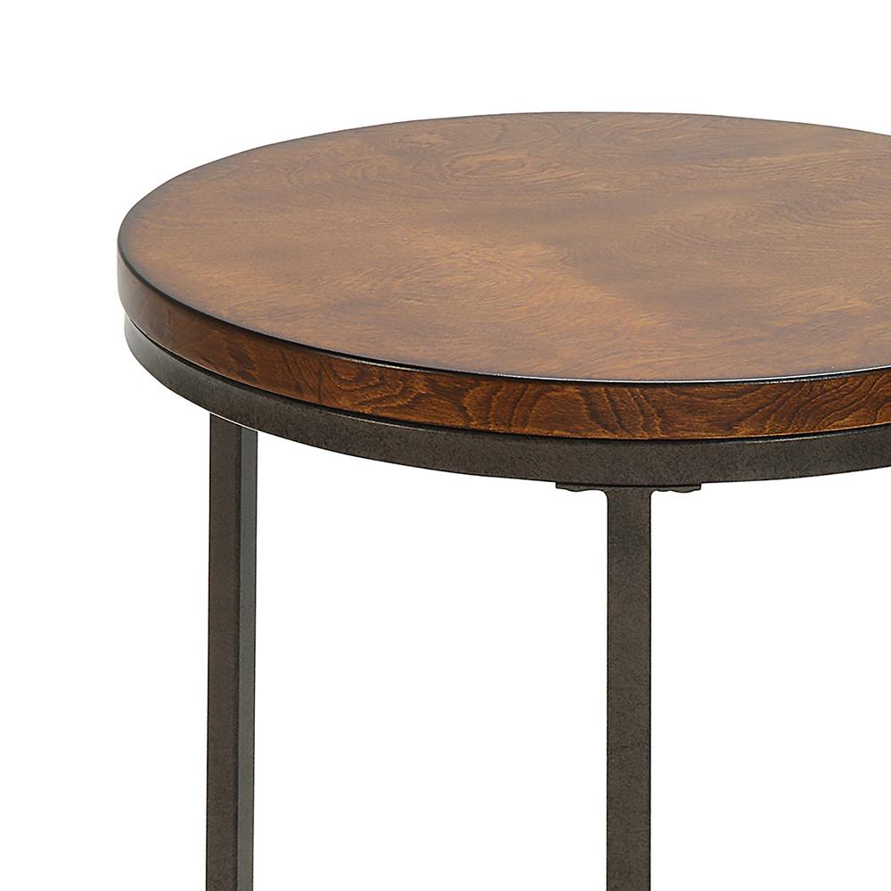 Orson 18" Round Top Accent Table - Chestnut/Industrial. Picture 6