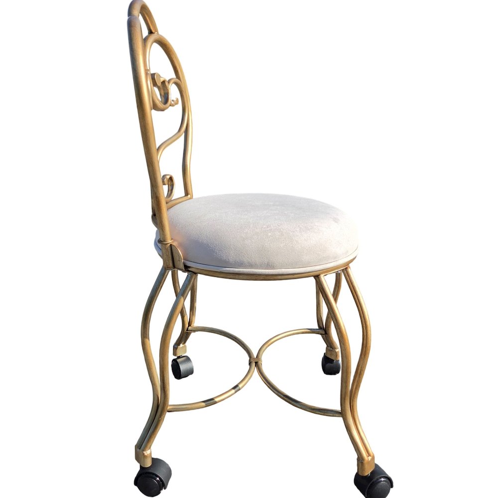 Victorian Vanity Stool with Back - Bronze. Picture 8