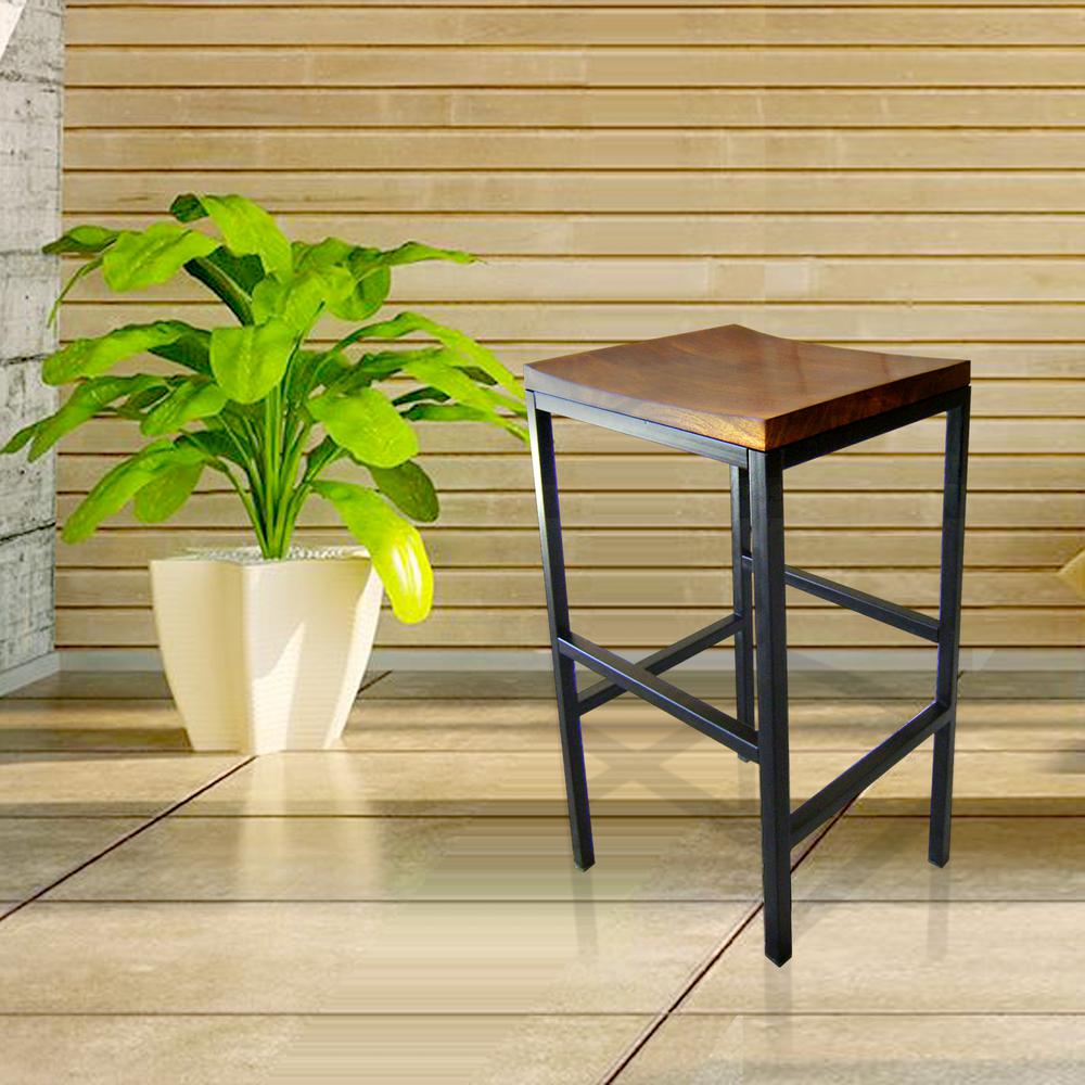 Aileen 30" Barstool - Chestnut/Black. Picture 6