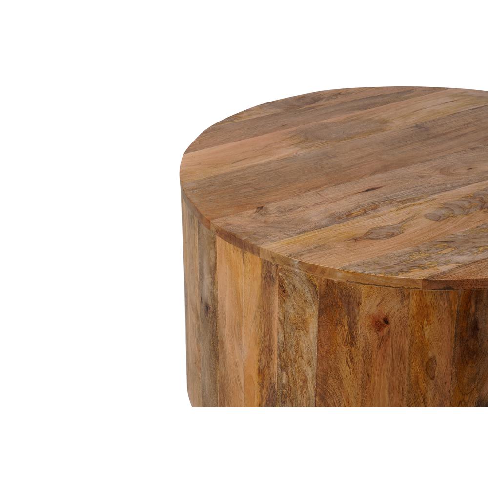 Krissa 30" Round Mango Wood Coffee Table - Natural. Picture 4