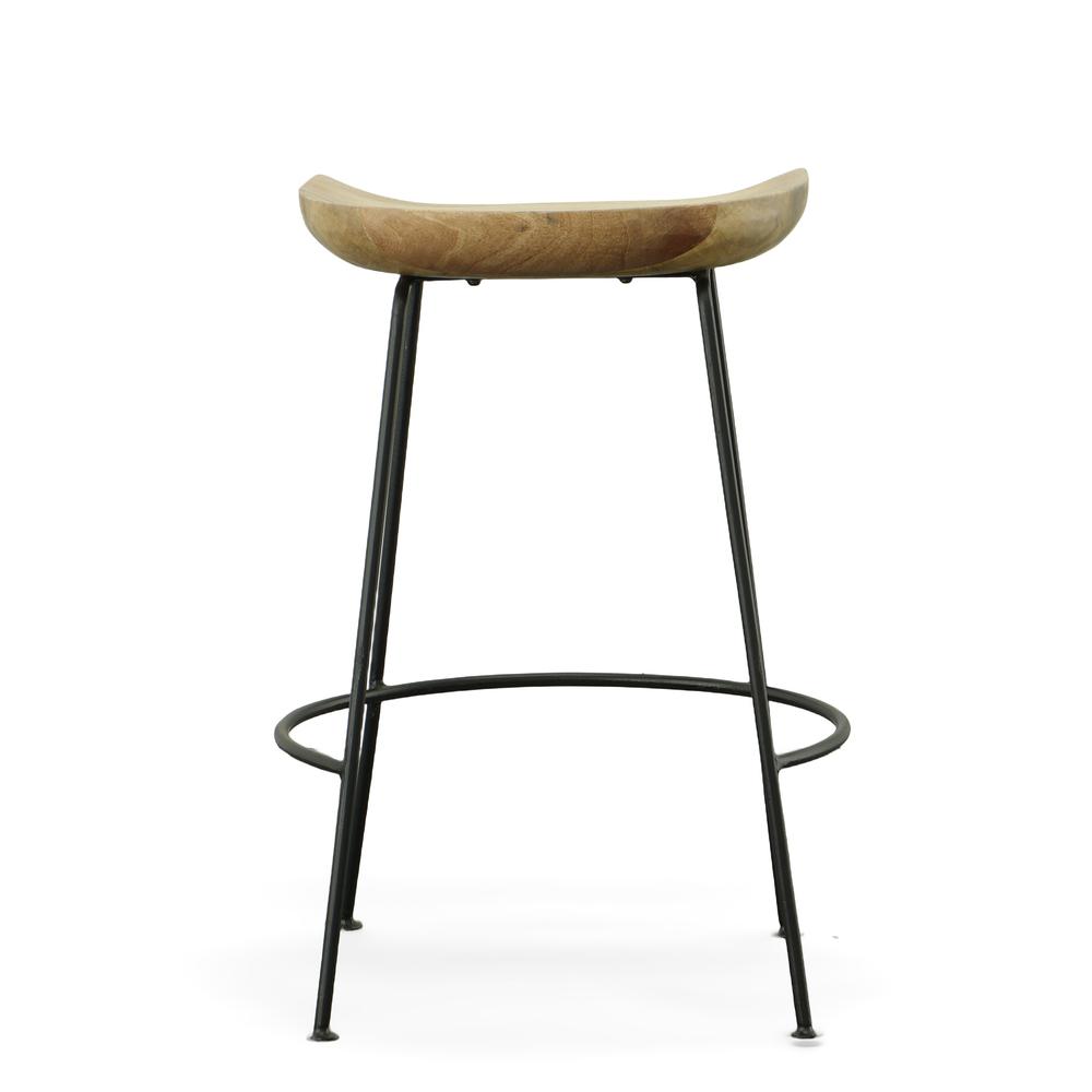 Diya 24.5" Counter Stool - Set of 2 - Natural Seat - Black Base. Picture 3