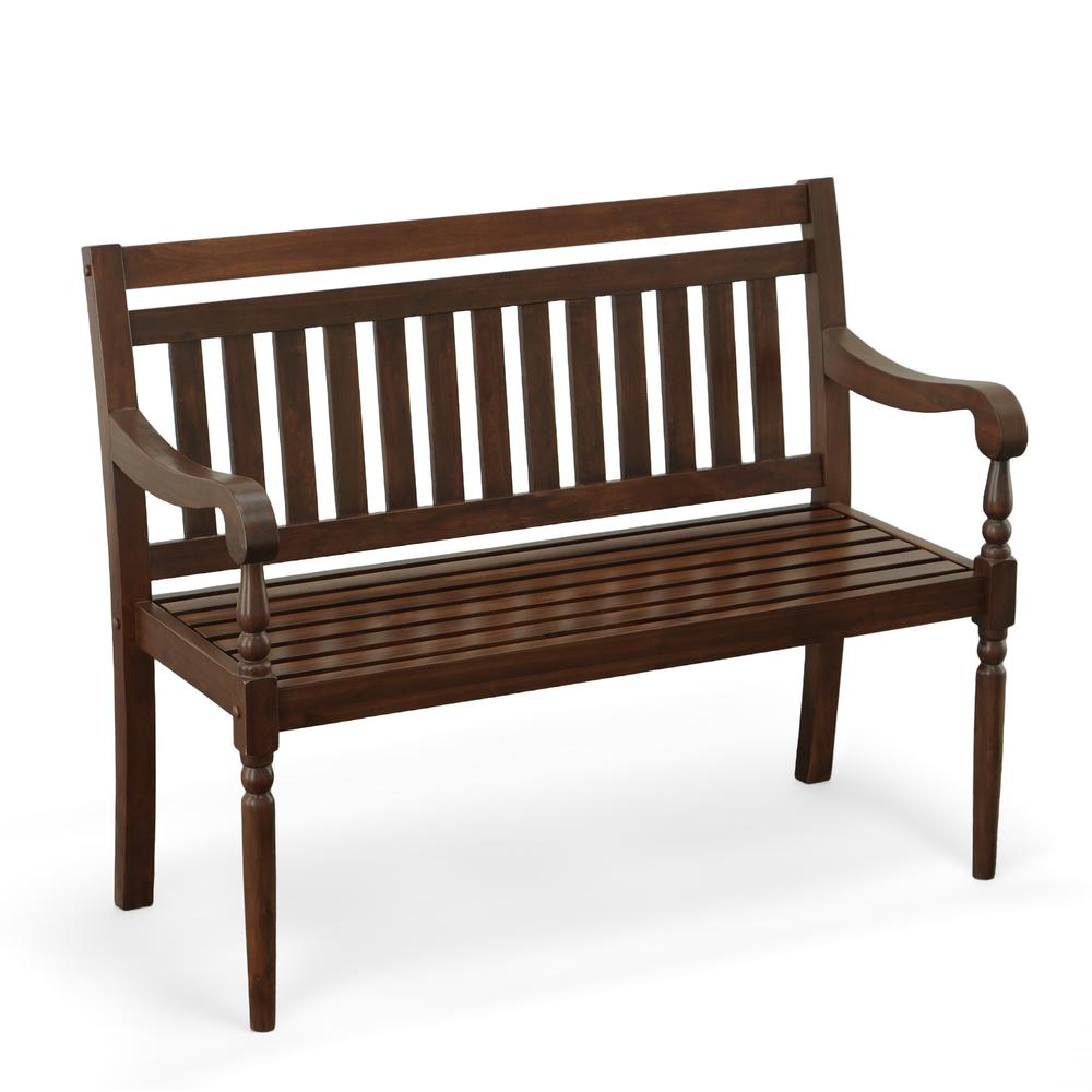 Belmont Outdoor Wooden Bench - Elm. Picture 1