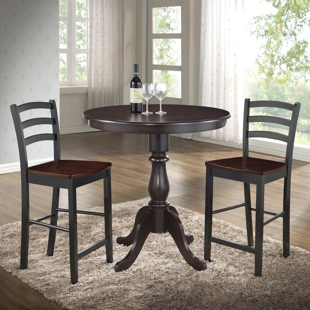 Fairview 36" Round Pedestal Bar Table - Espresso. Picture 4