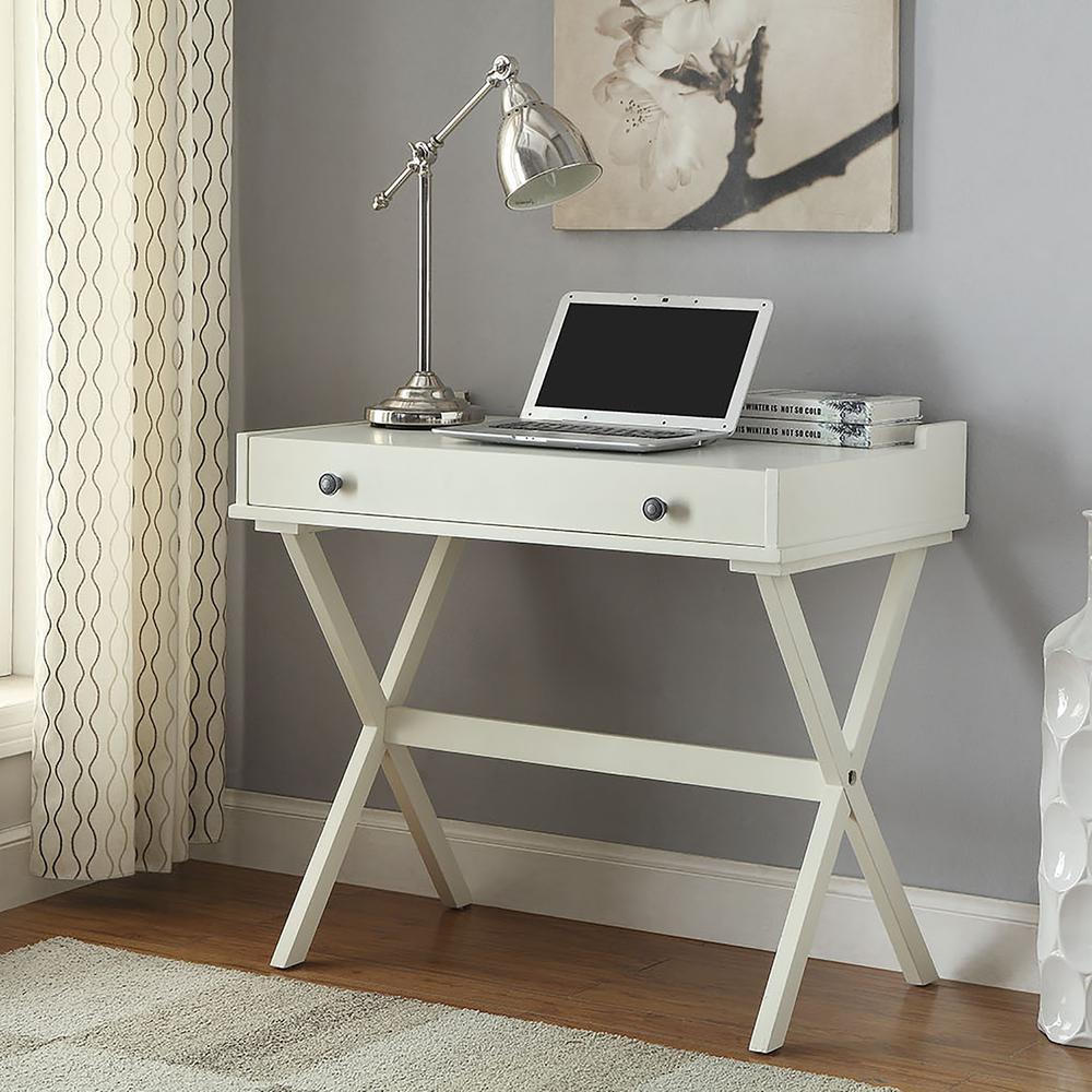 Elise Flip Top Cork Board Desk - Antique White. Picture 5