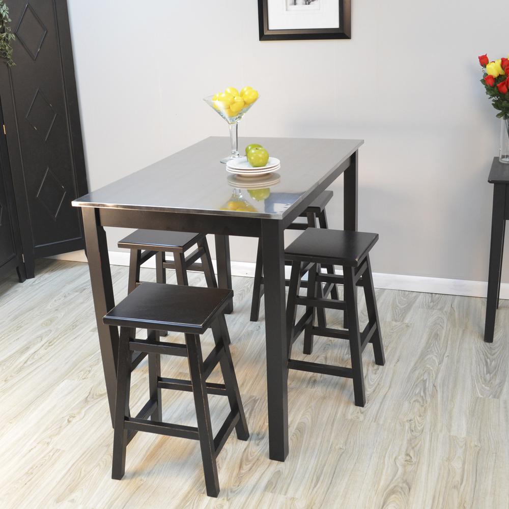 Carter Stainless Steel Top Bar Table - Black. Picture 7
