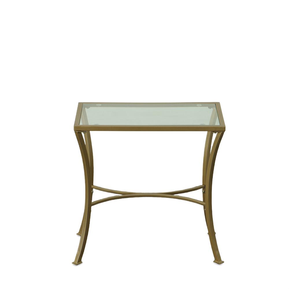Palin Glass Top Accent Table - Antique Gold. Picture 2