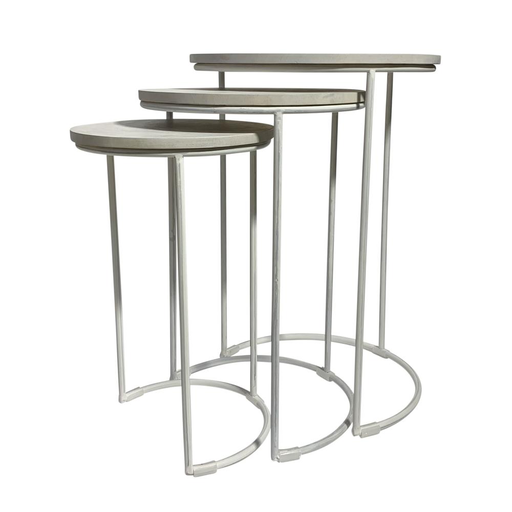 Mackintosh Round Nesting Tables - Whitewash. Picture 1