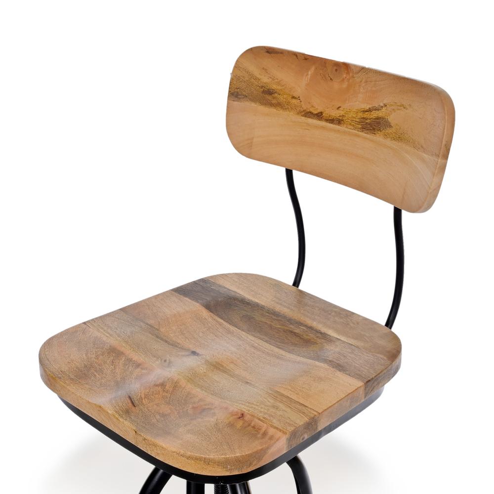 Mason Adjustable Barstool - Natural Seat - Black Base. Picture 6