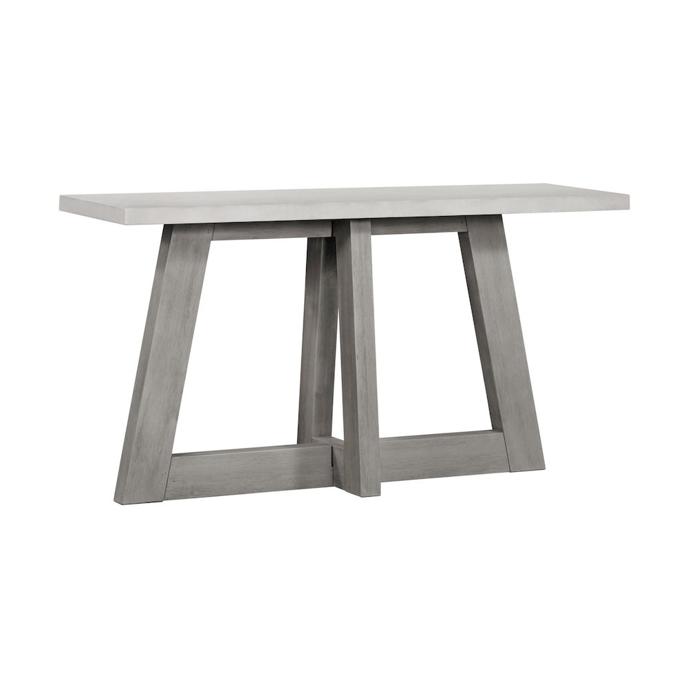 Grey Console Table With White Concrete Top And Wood Base 57In. Picture 1