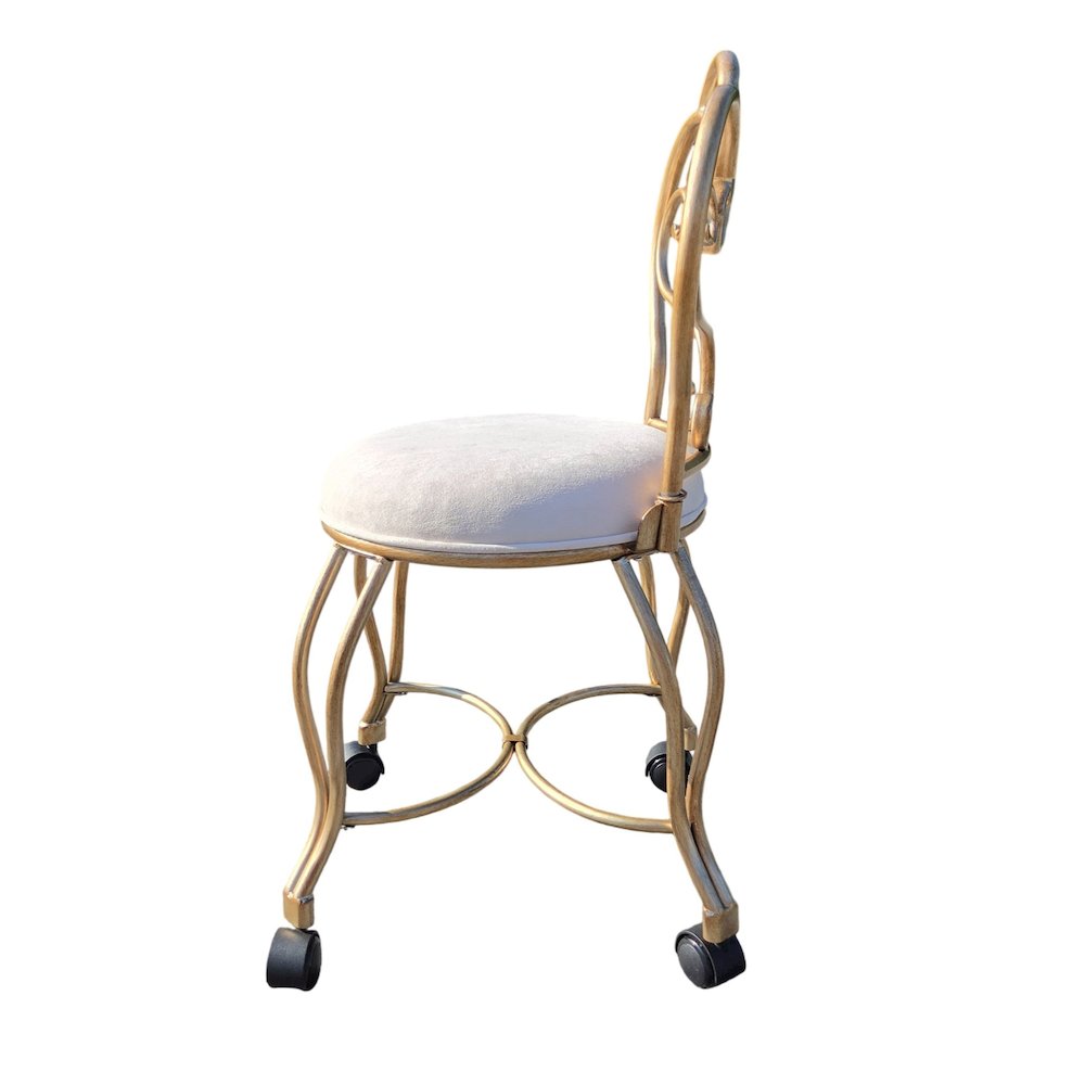 Victorian Vanity Stool with Back - Bronze. Picture 6