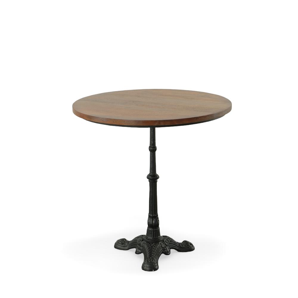 Velio Bistro Table - Chestnut Top - Black Base. Picture 3
