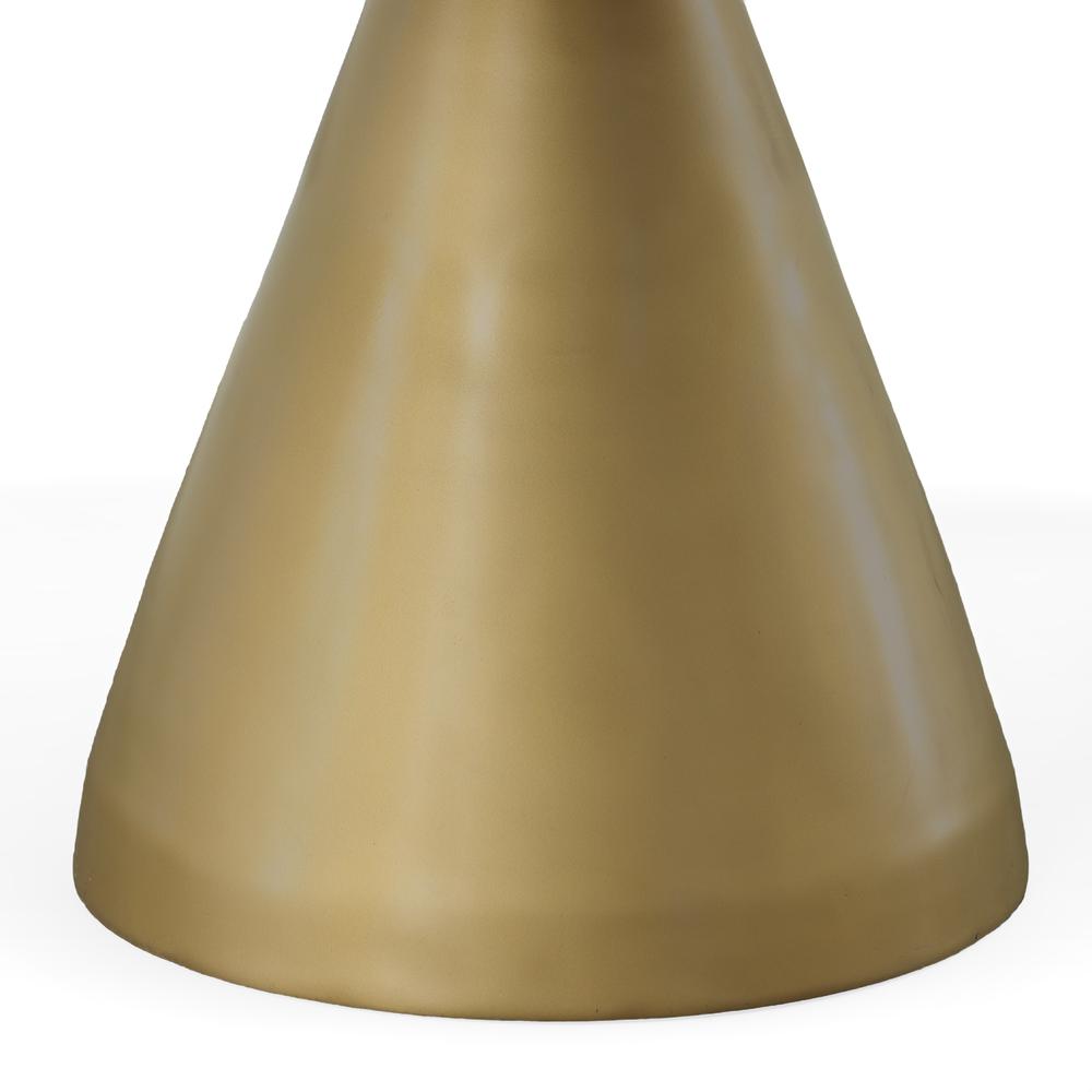Gio 54" Pedestal Dining Table - Elm/Gold. Picture 3