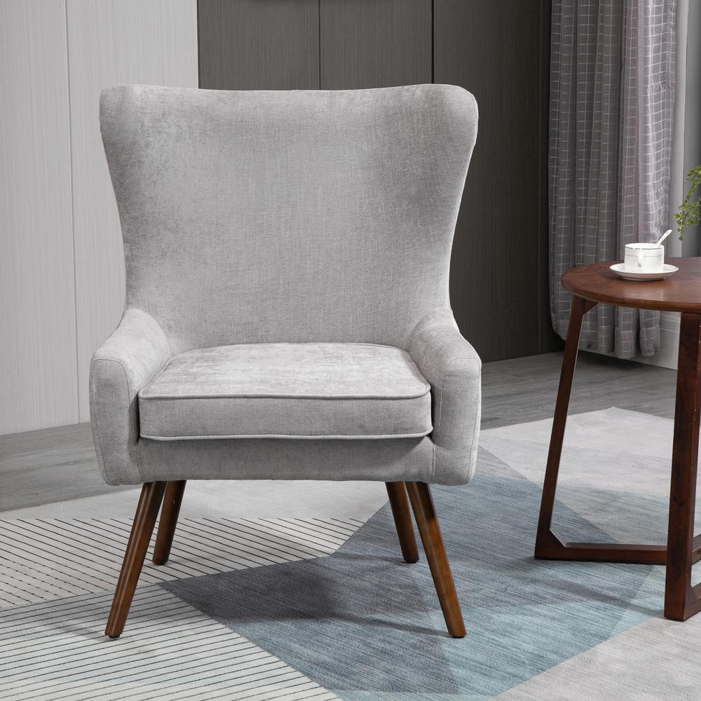 Claudie Wingback Accent Chair - Gray. Picture 5