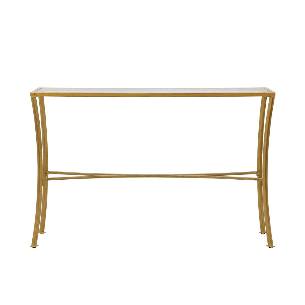 Palin Glass Top Console Table - Antique Gold. Picture 4