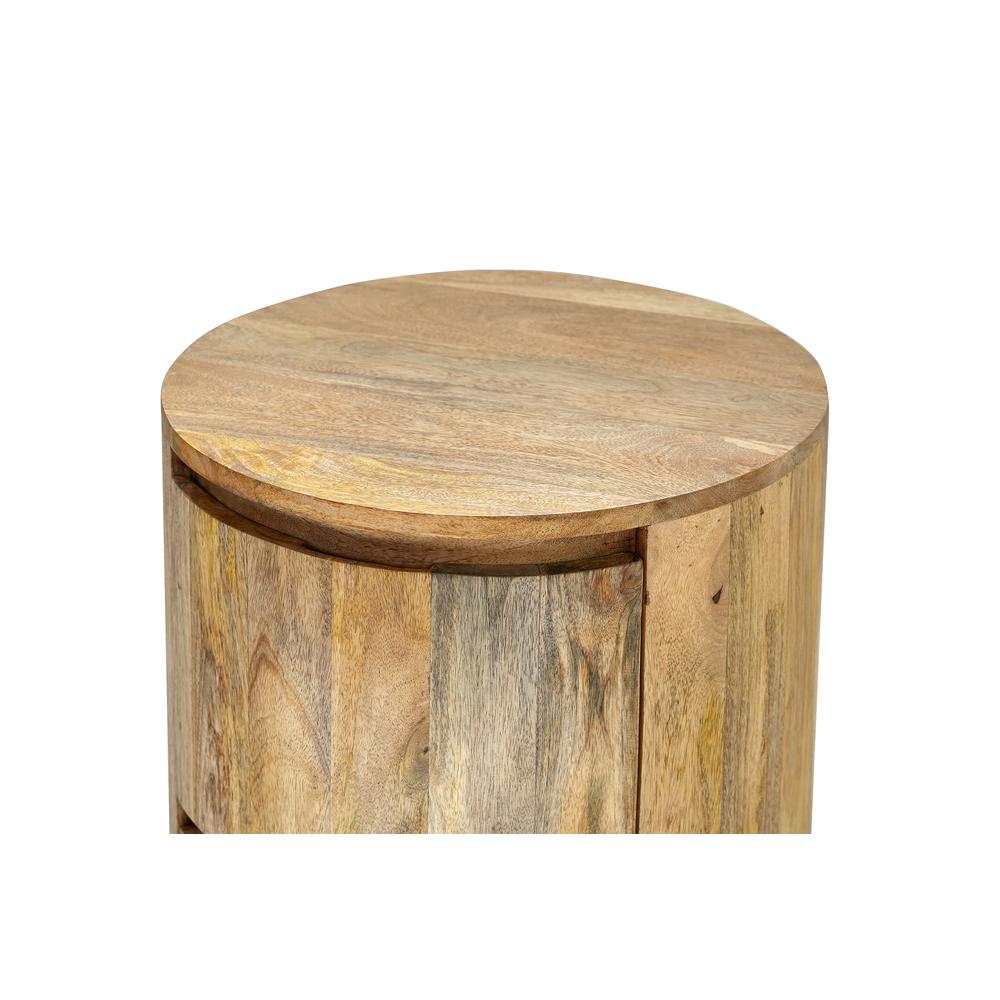 Kingston 2-Drawer 18" Round Nightstand - Natural. Picture 6