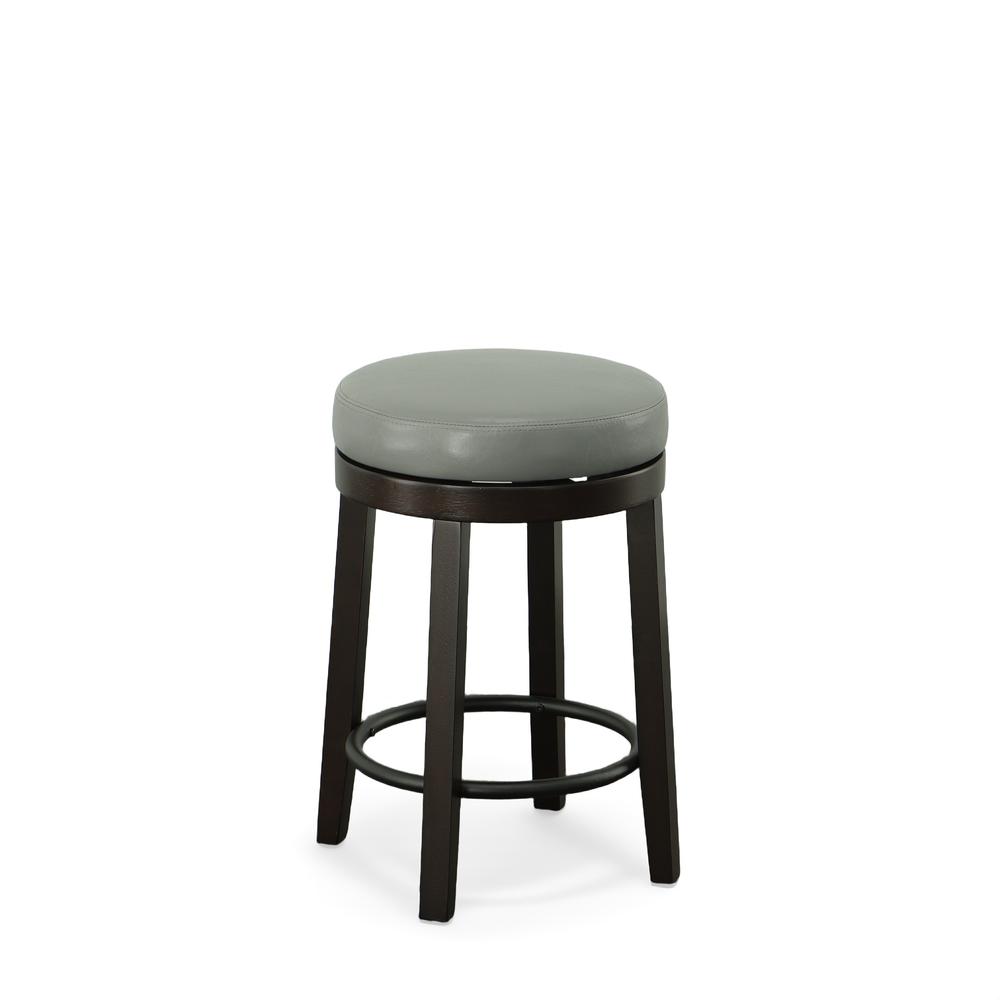 Era Swivel 24" Counter Stool - Set of 2 - Gray/Espresso. Picture 3