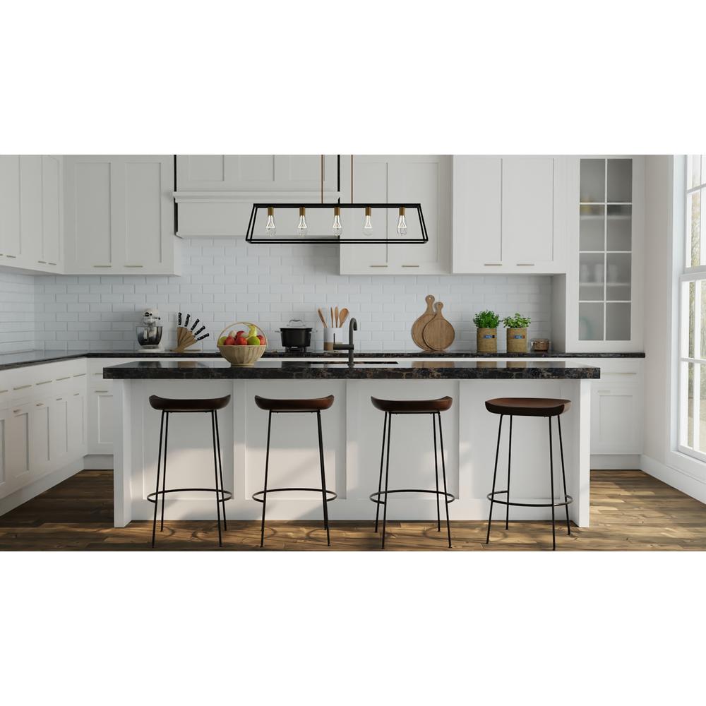 Diya 30.5" Barstool - Set of 2 - Chestnut Seat - Black Base. Picture 3