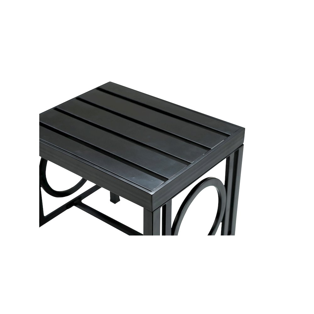 Gramercy Outdoor Bench and Side Table - Black. Picture 9