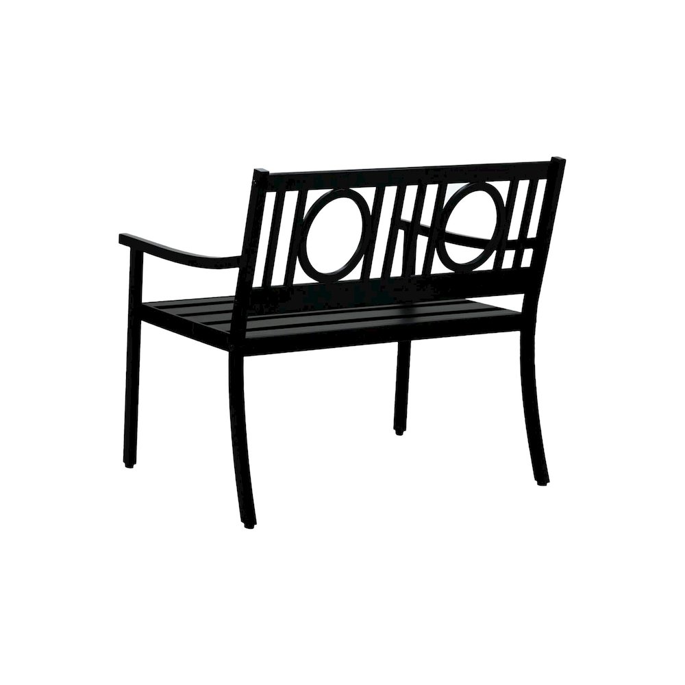 Gramercy Outdoor Bench and Side Table - Black. Picture 4