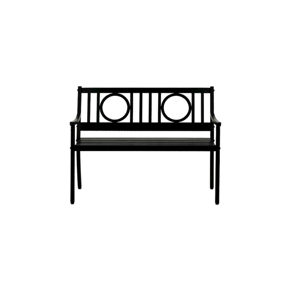 Gramercy Outdoor Bench and Side Table - Black. Picture 3